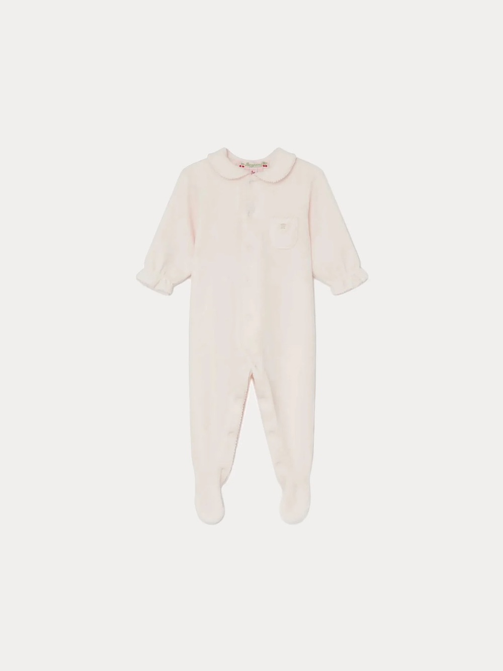 Bonpoint Baby round Neck Sleepsuit in pale pink - Picture 6 of 7